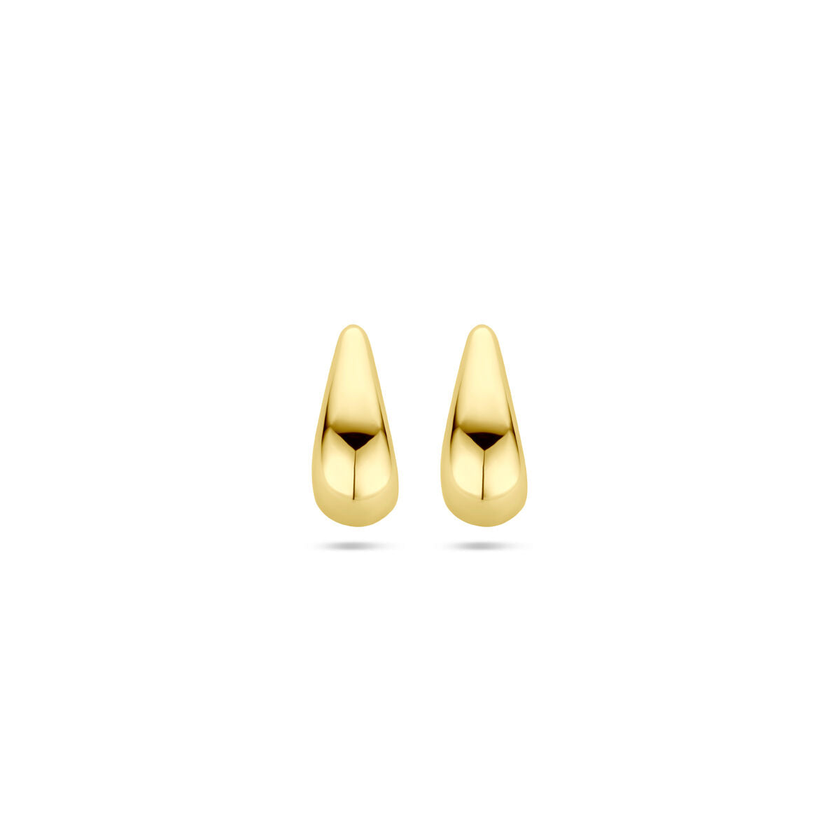 Orecchini a forma di goccia in oro giallo 14K, misura 13 mm.