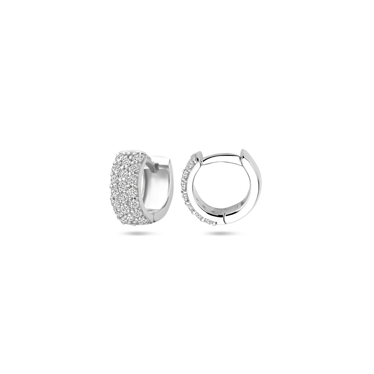 Orecchini a battente diamante 0.40ct (2x 0,20ct) h si 10 mm oro bianco 14K