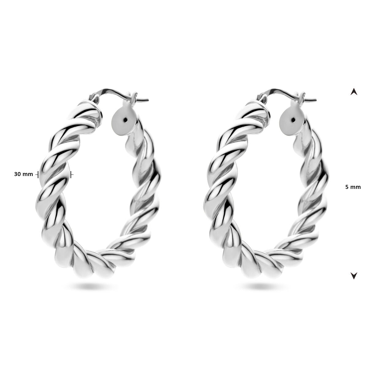 orecchini attorcigliati argento rodiato