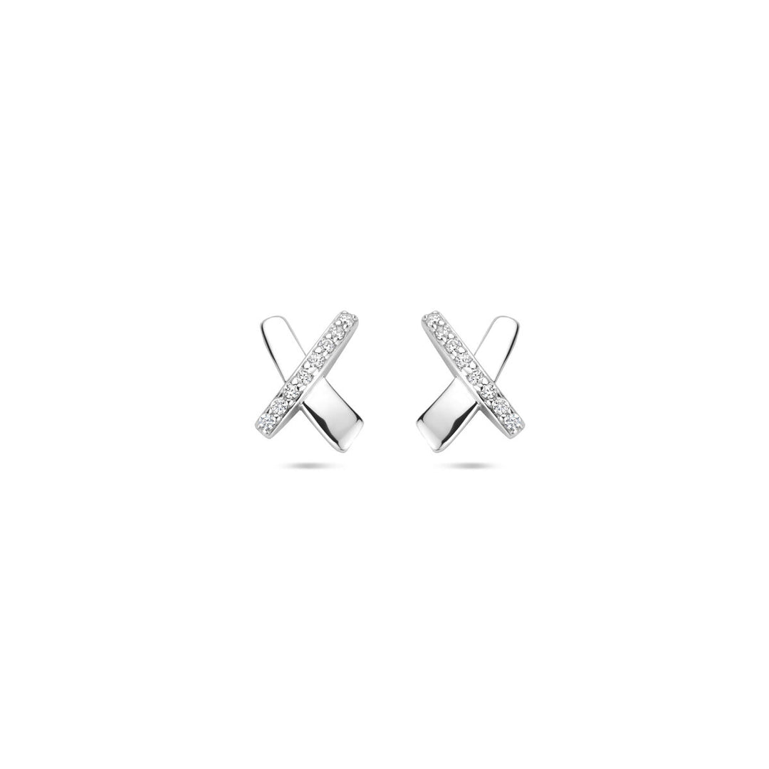 oorknoppen zirkonia 9 mm zilver gerhodineerd