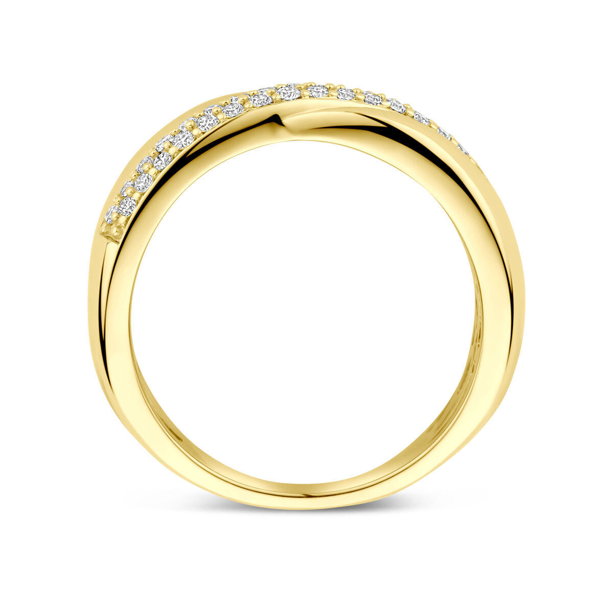 Anello da donna in oro giallo 14k con diamante lab grown da 0,30ct
