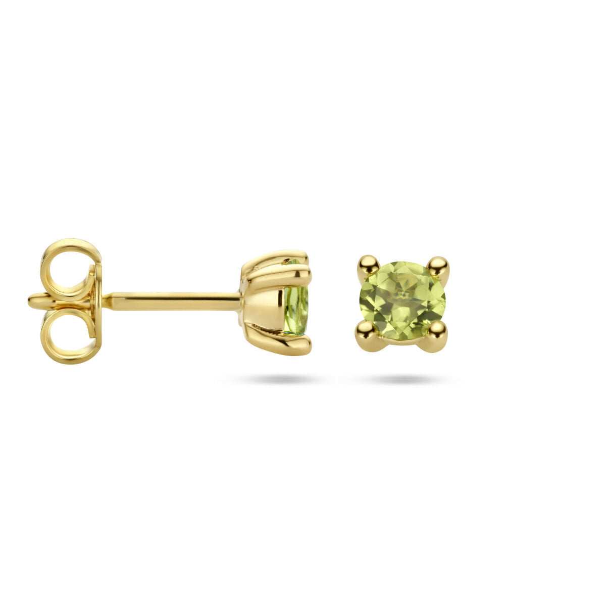 orecchini a bottone peridoto 14K oro giallo