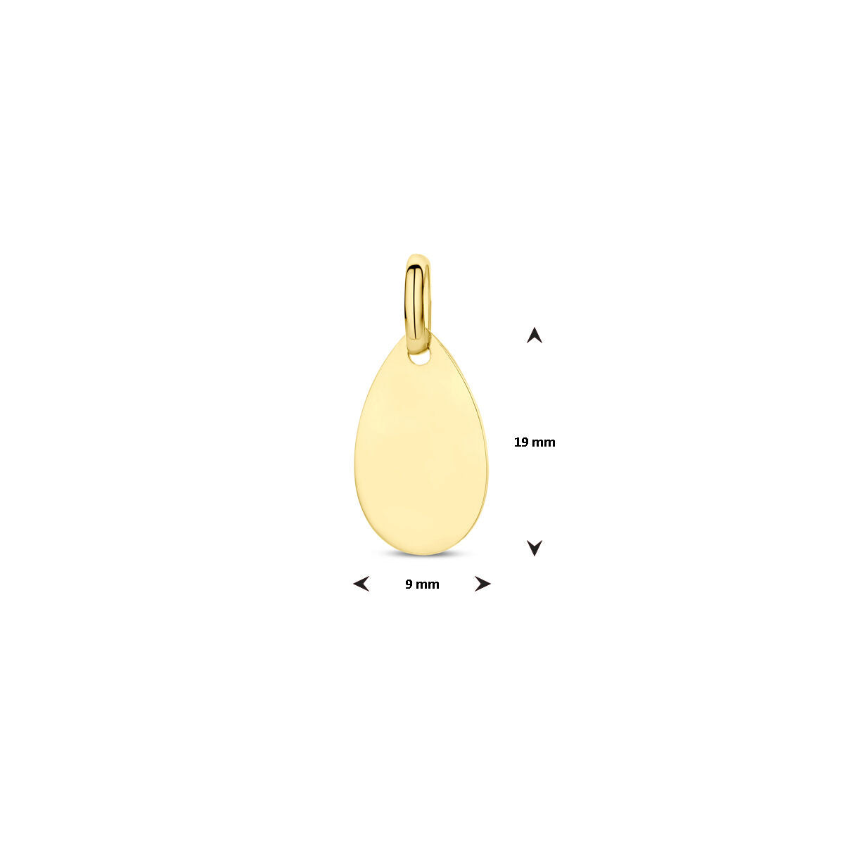 ciondolo da incidere 19 mm oro giallo 14K