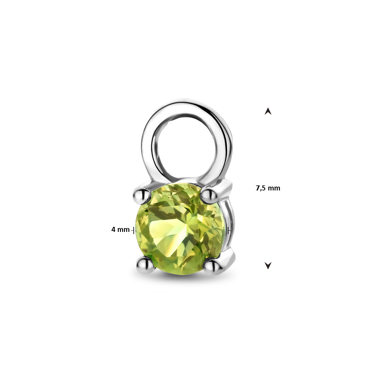 ciondolo per orecchino a cerchio peridoto al pezzo 14K oro giallo