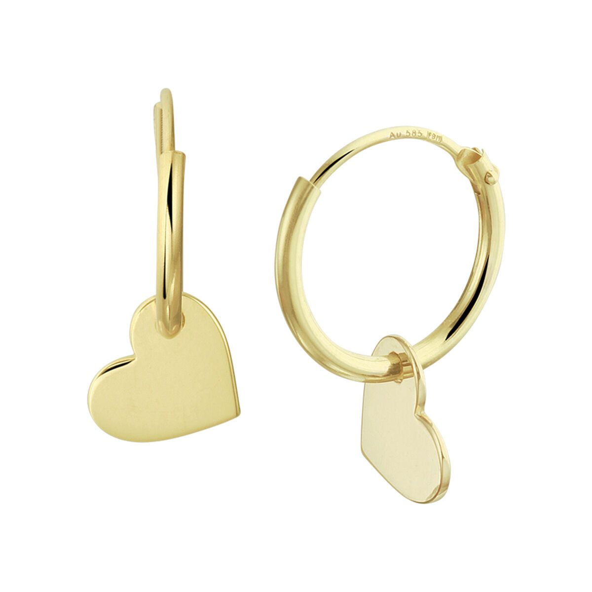 orecchini a cerchio cuore 14K oro giallo