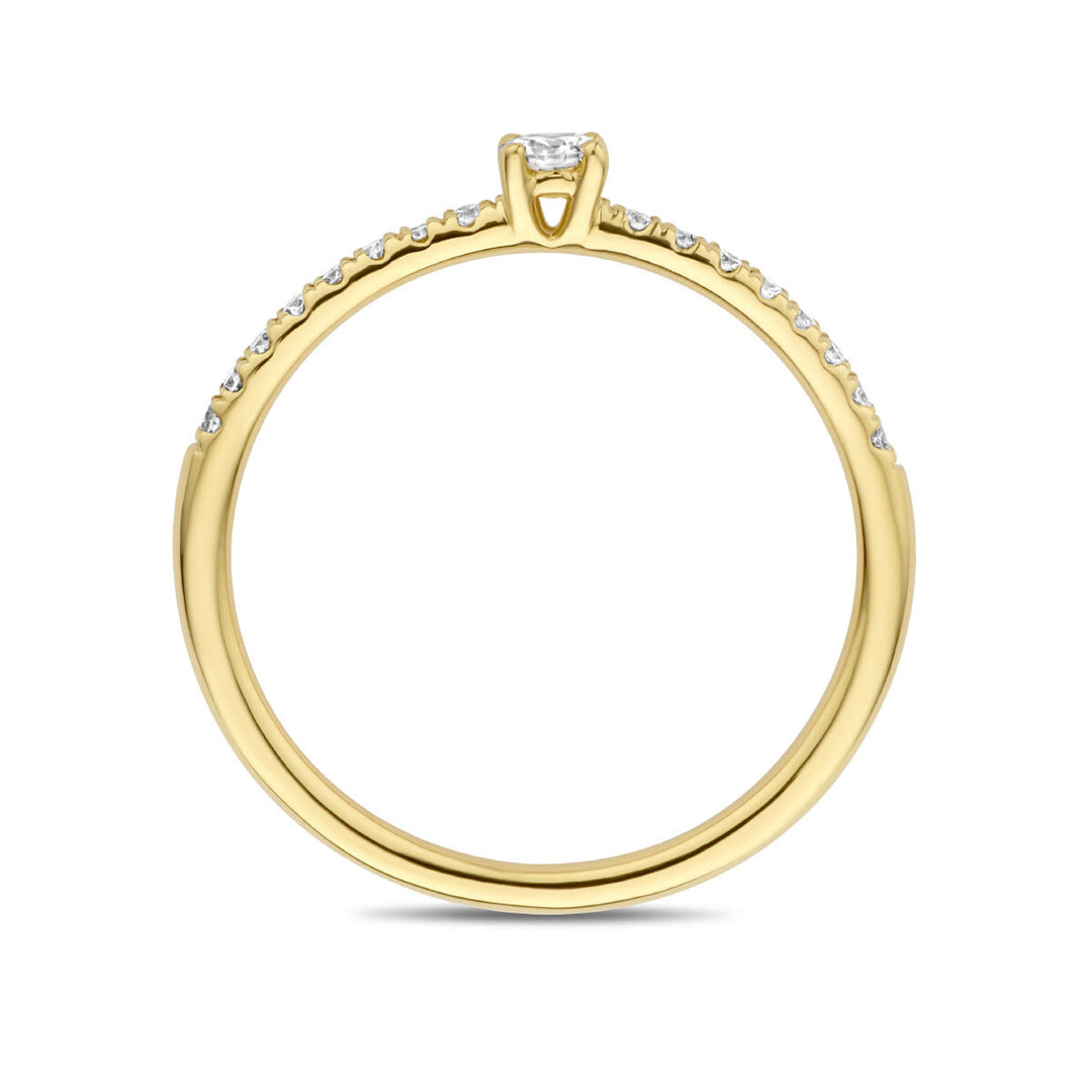 aanzoeksring diamant 0.25ct h si 14K geelgoud