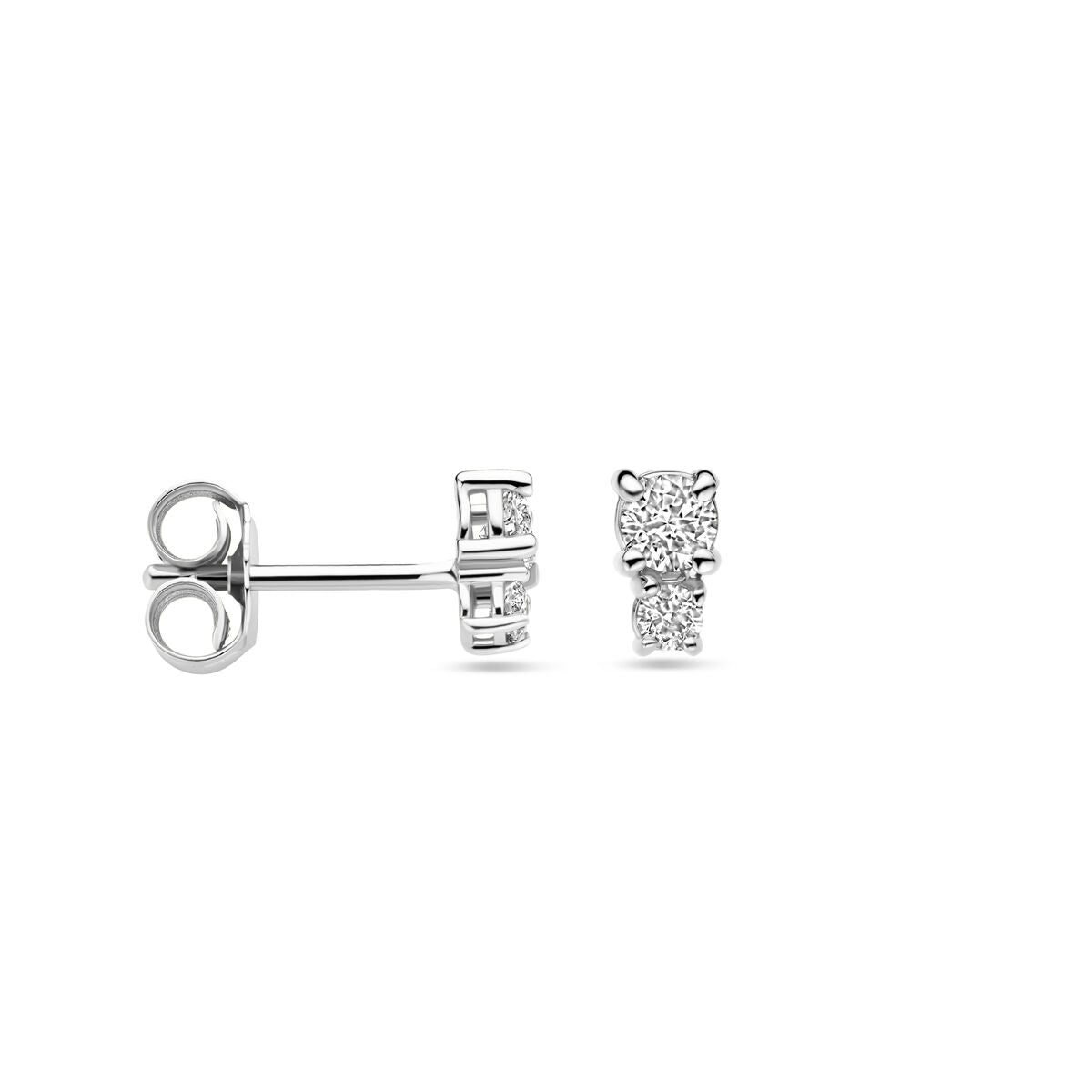 orecchini a bottone diamante 0.26ct (2x 0.13ct) h si 5,5 mm 18K oro bianco