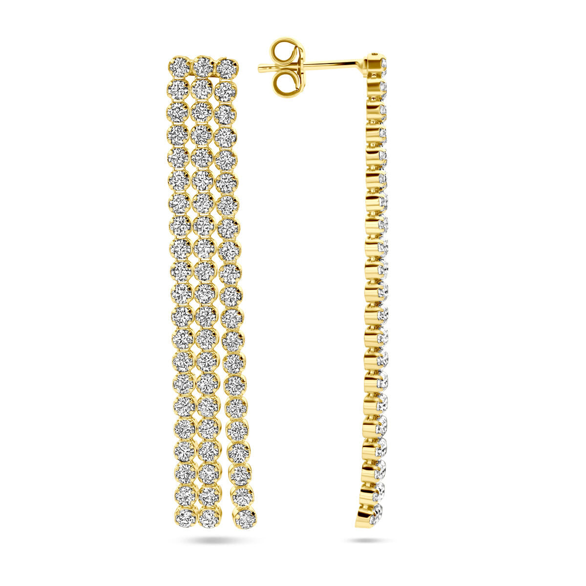 orecchini pendenti zirconia 1 micron argento dorato (giallo)