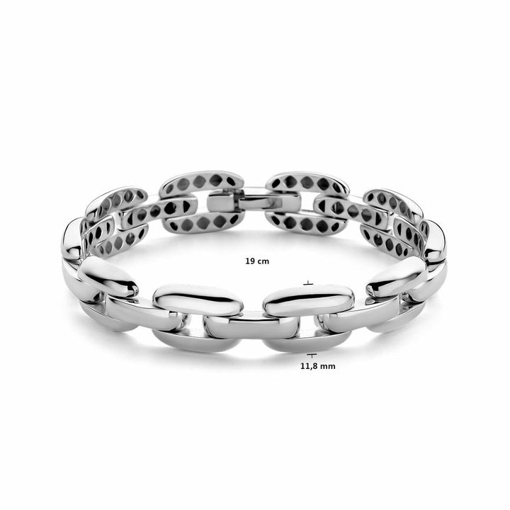 armband 11,8 mm 19 cm zilver wit