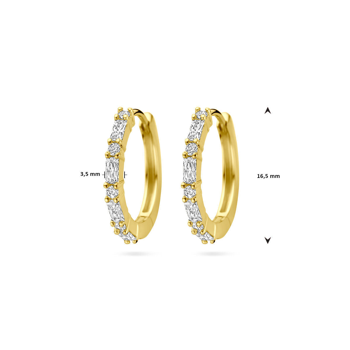 cerchietti con zirconi 1 micron argento placcato oro (giallo)