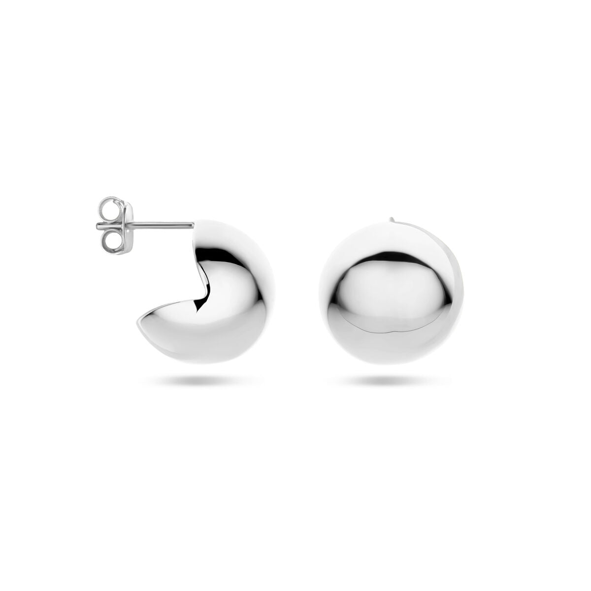orecchini a perno 15 mm argento rodiato