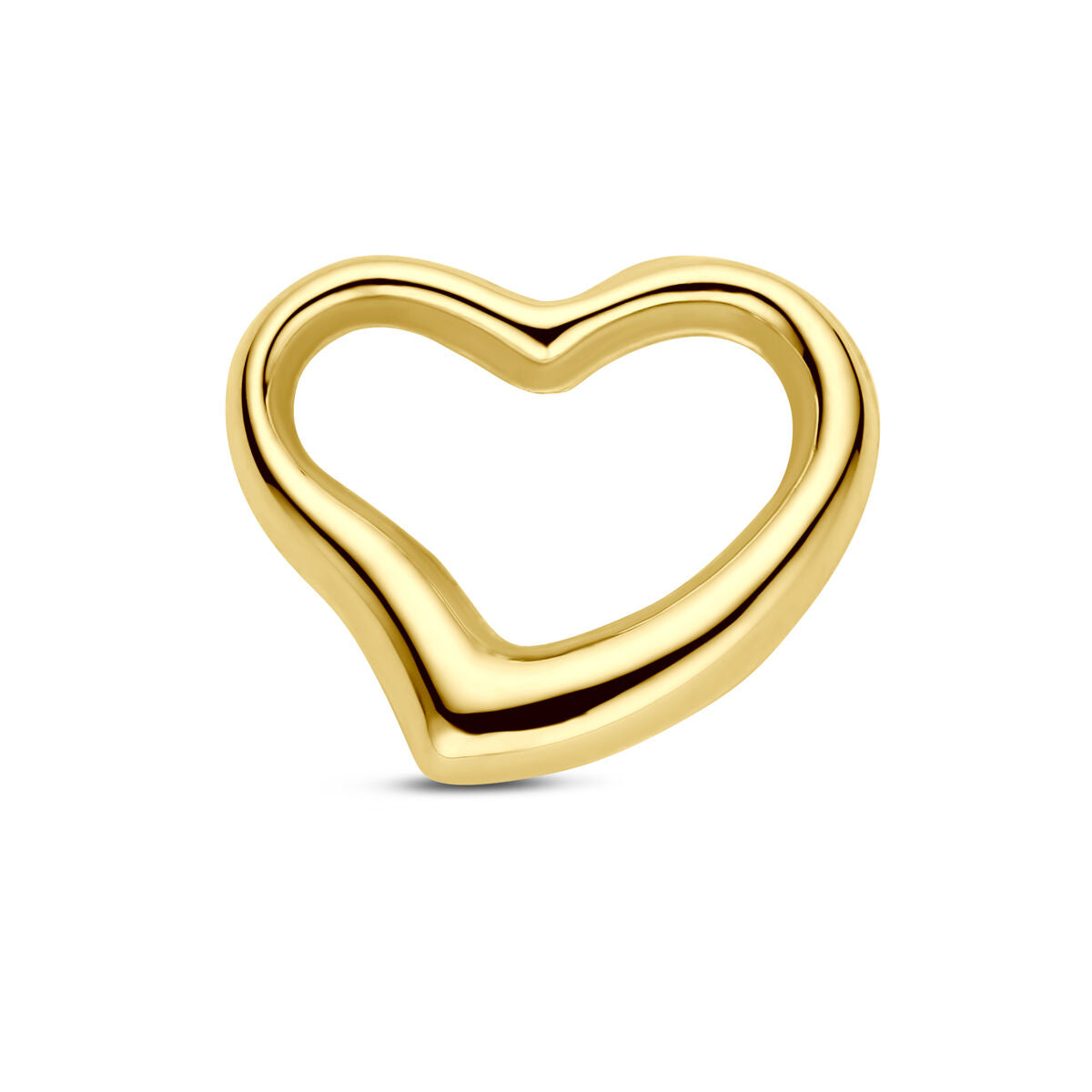 ciondolo a forma di cuore in oro giallo 14K lucido
