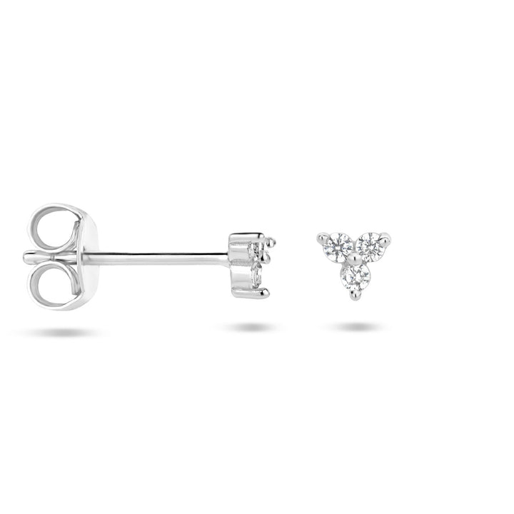 oorknoppen zirkonia zilver gerhodineerd