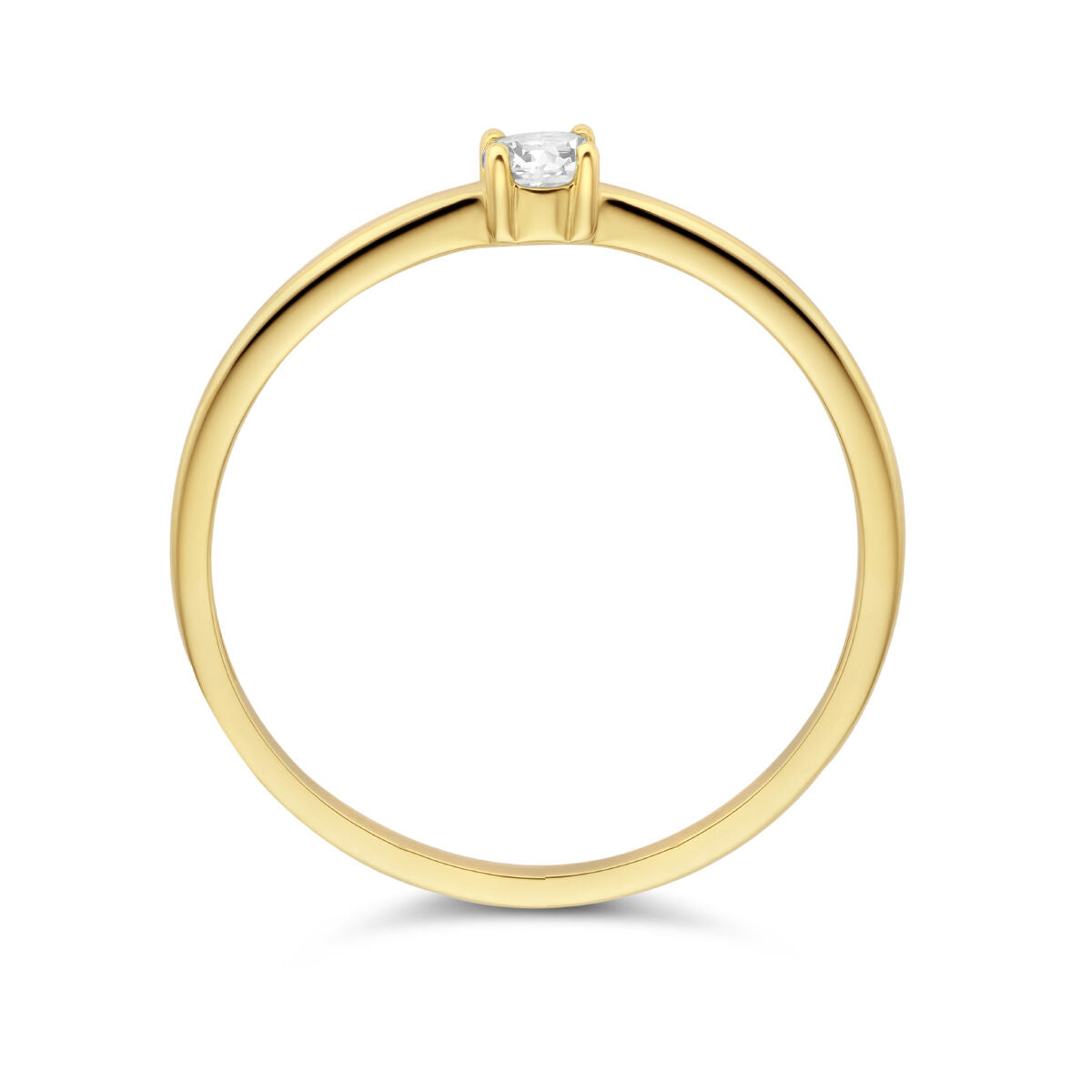 anello con pietra portafortuna zircone aprile oro giallo 14K