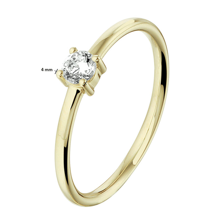 ring zirkonia 14K geelgoud