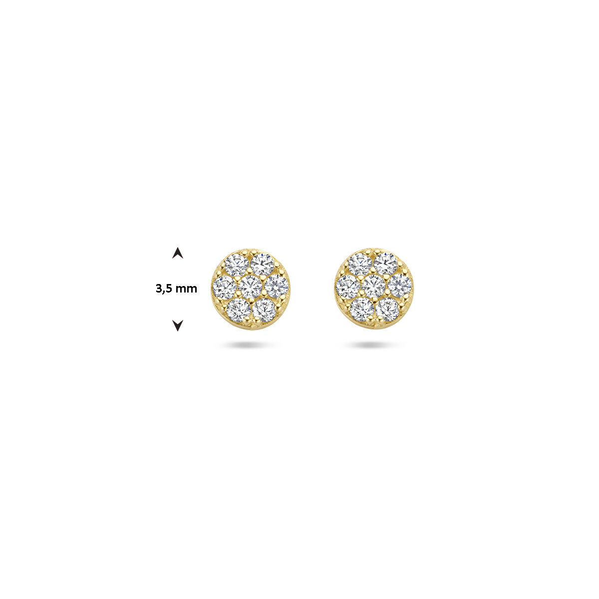 Orecchini a bottone zircone oro giallo 14K
