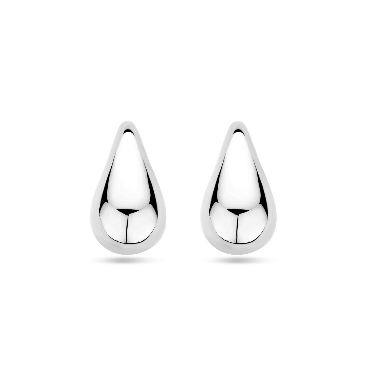 Orecchini a goccia in argento rodiato di 30 mm.