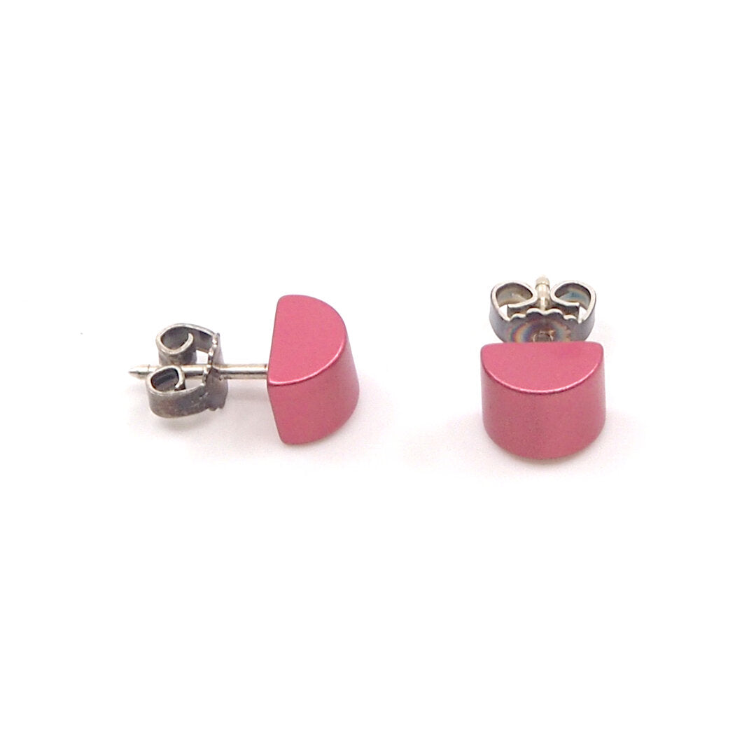 Orecchini semicircolari colorati rosa