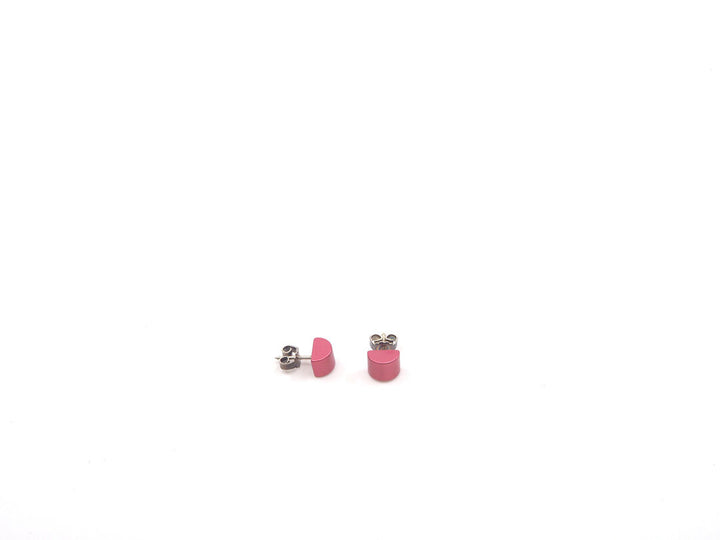 Orecchini semicircolari colorati rosa