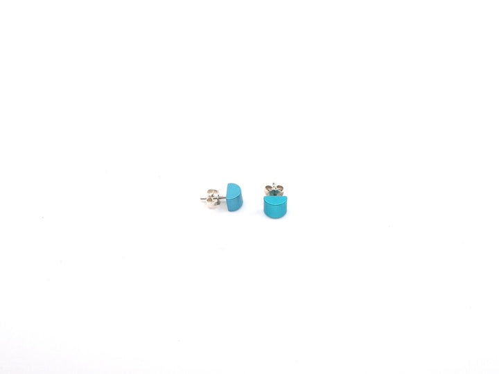Orecchini semicircolari colorati azzurro