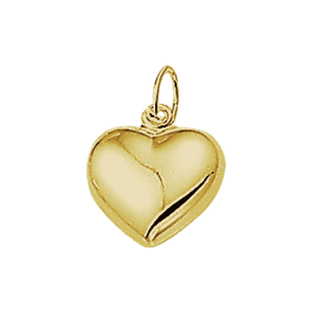 Ciondolo a forma di cuore in oro giallo 14K lucido.