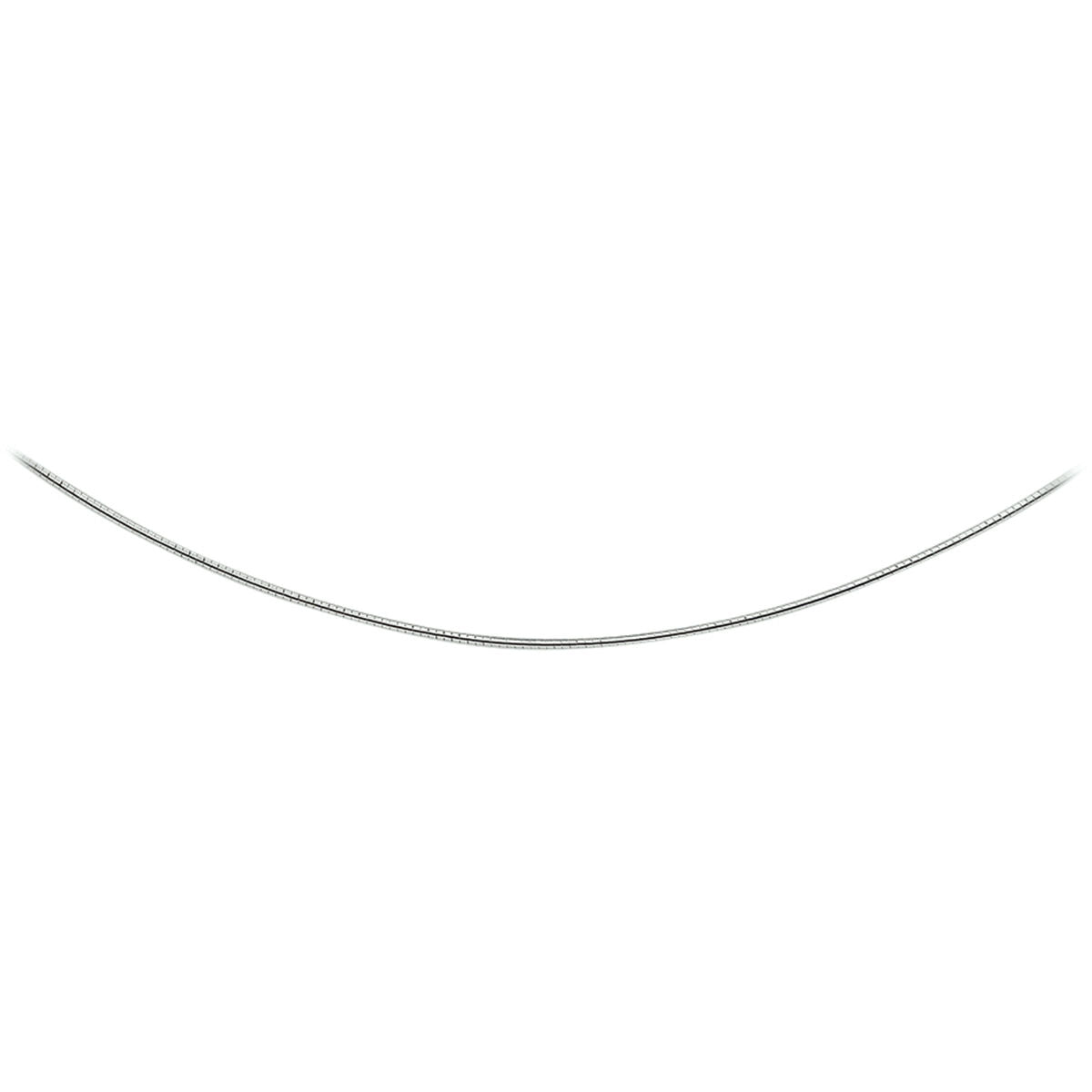 collana omega rotonda 1,4 mm in argento rodiato