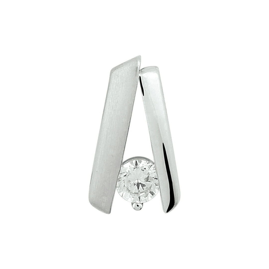 hanger zirkonia poli/mat zilver gerhodineerd