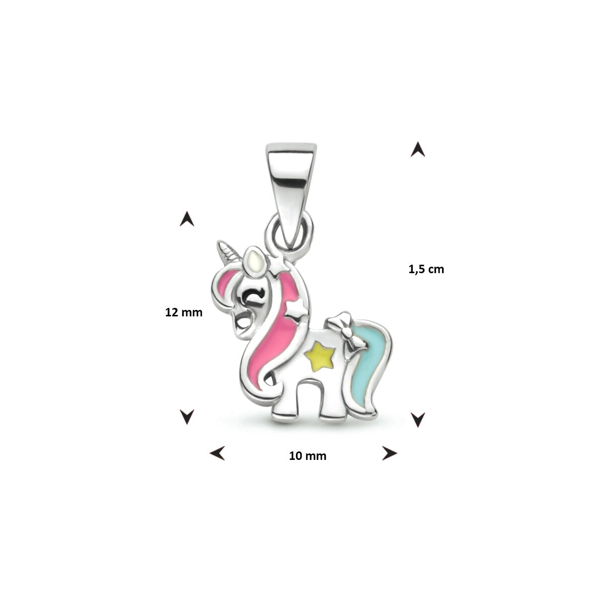 ciondolo unicorno argento rodiato