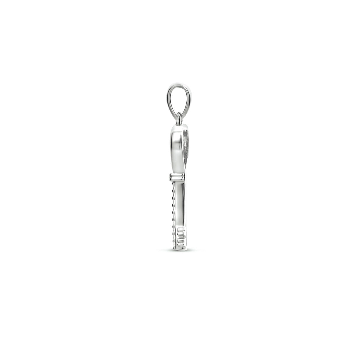 ciondolo chiave zircone argento rodiato