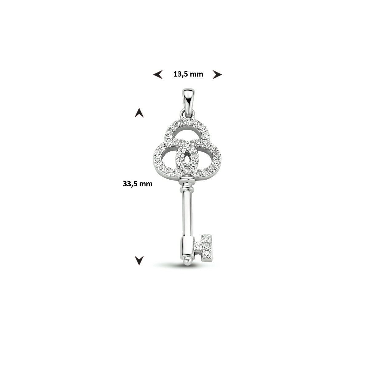 ciondolo chiave zirconia argento rodiato