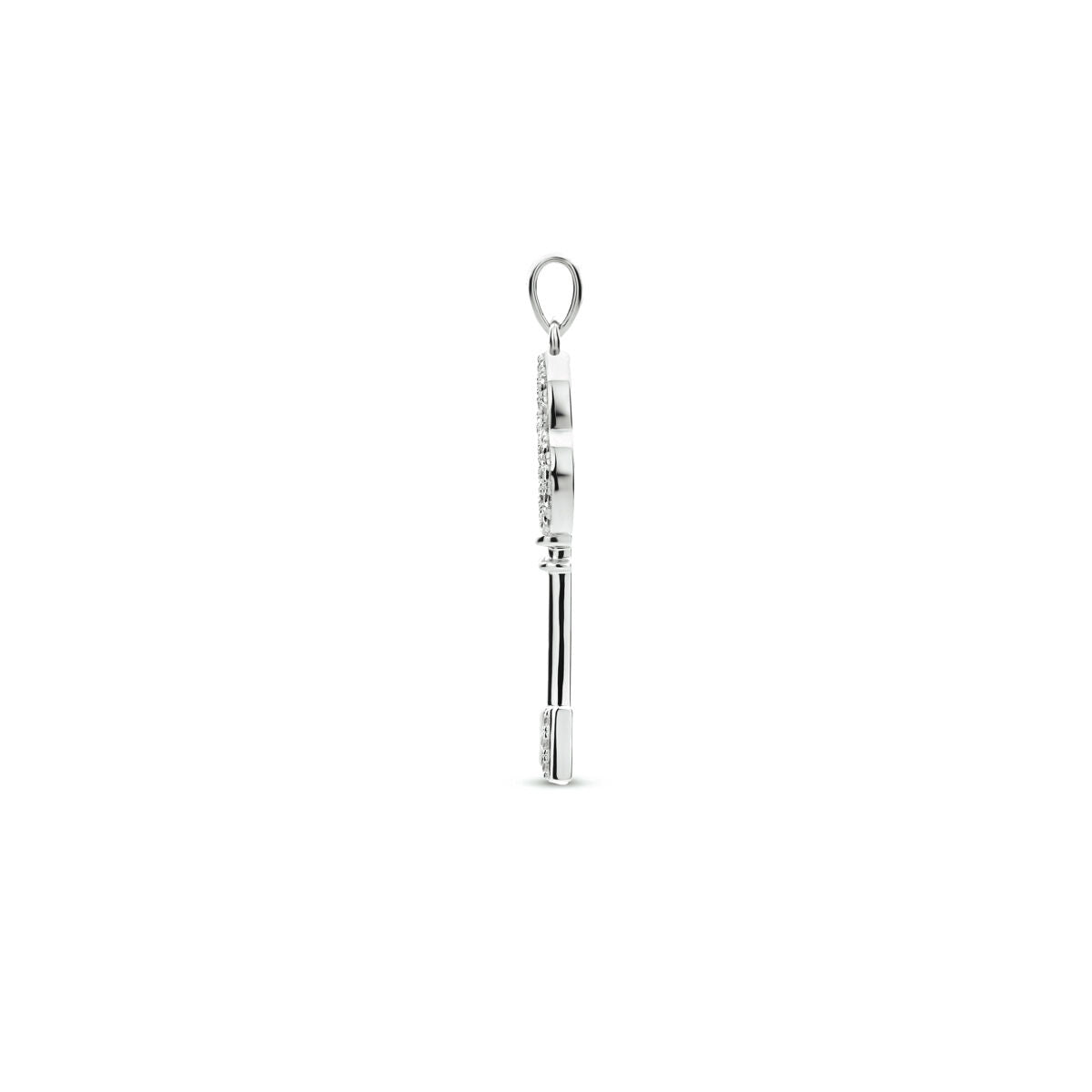ciondolo chiave zirconia argento rodiato