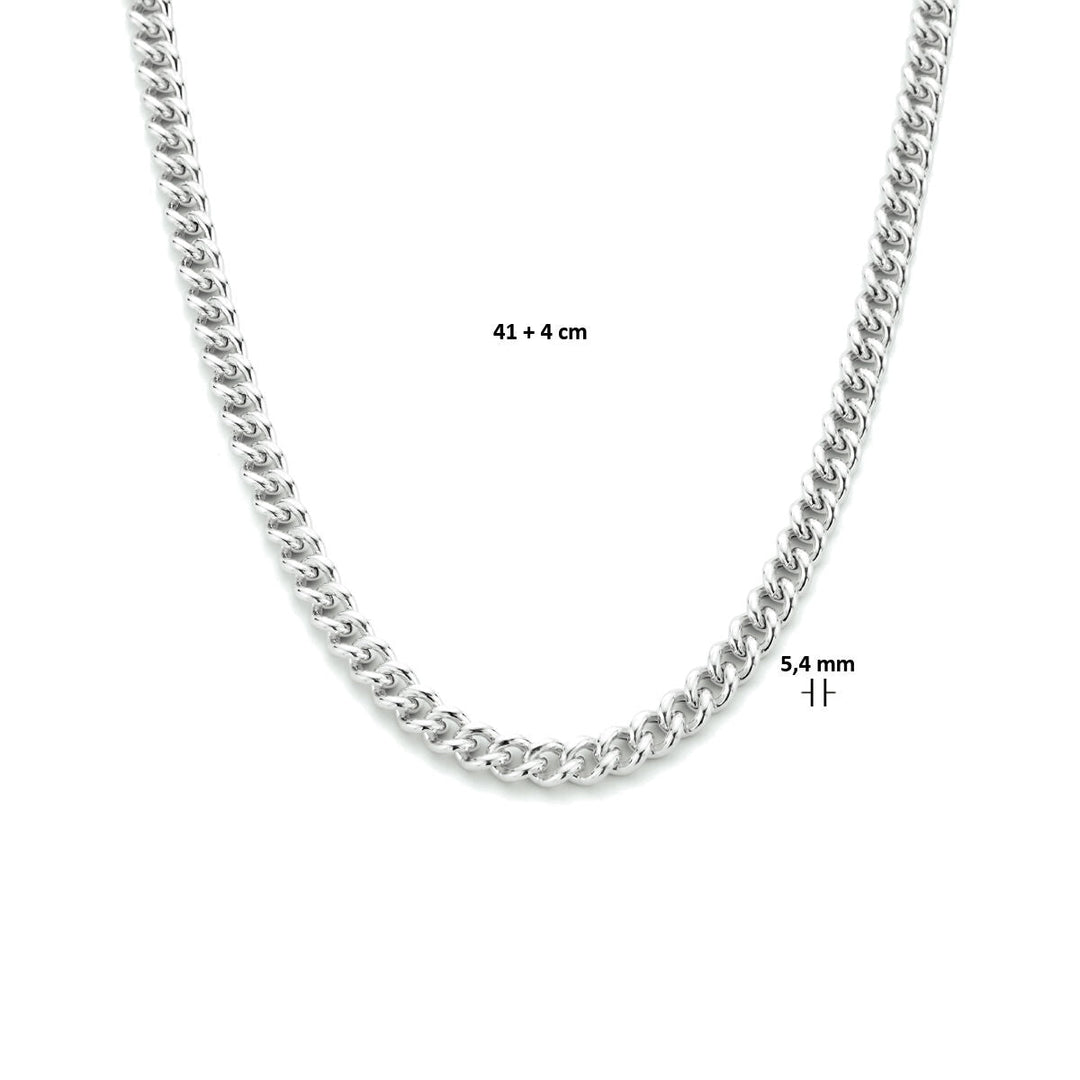 gourmette 5,4 mm zilver gerhodineerd