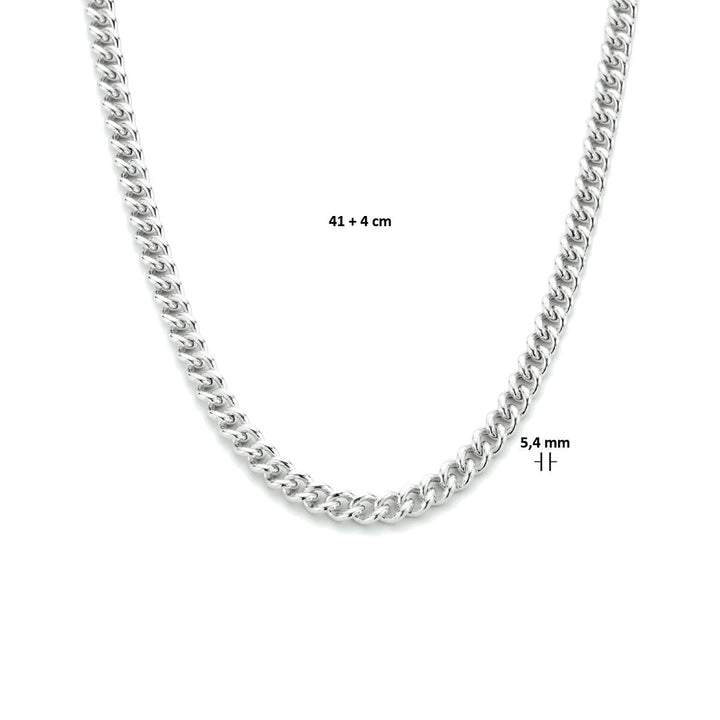 gourmette 5,4 mm zilver gerhodineerd