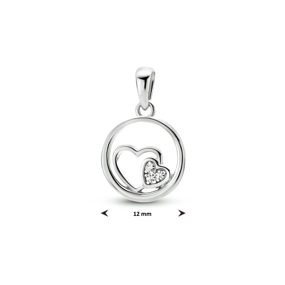 ciondolo cuoricini zirconia argento rodiato