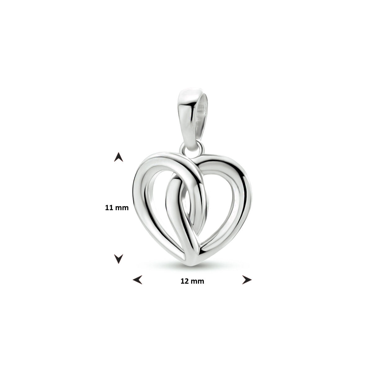 ciondolo cuore argento rodiato