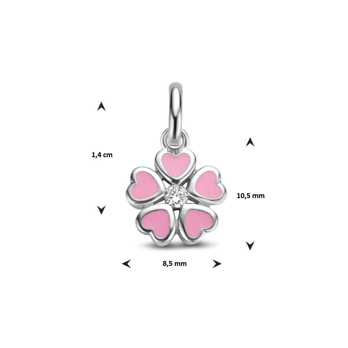 ciondolo fiore zirconia argento rodiato