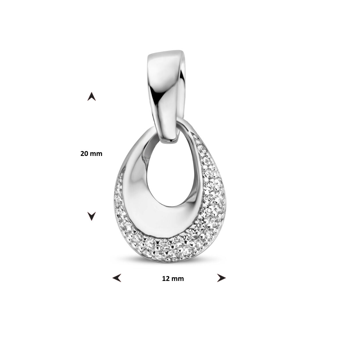 ciondolo zircone argento rodiato