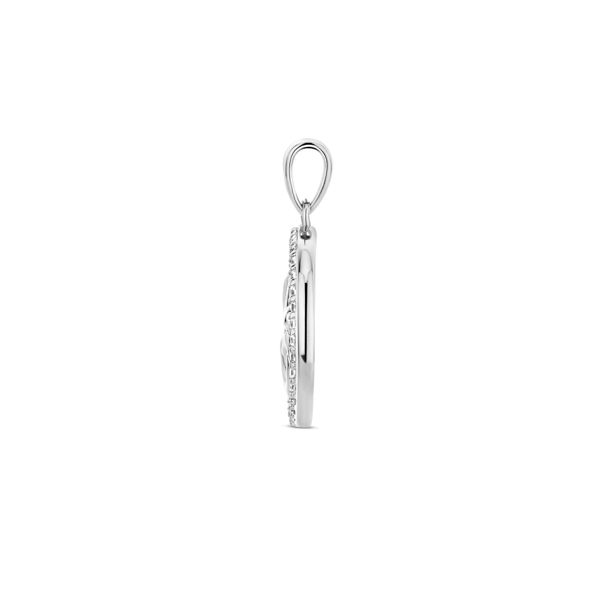 ciondolo madre e bambino zirconia argento rodiato