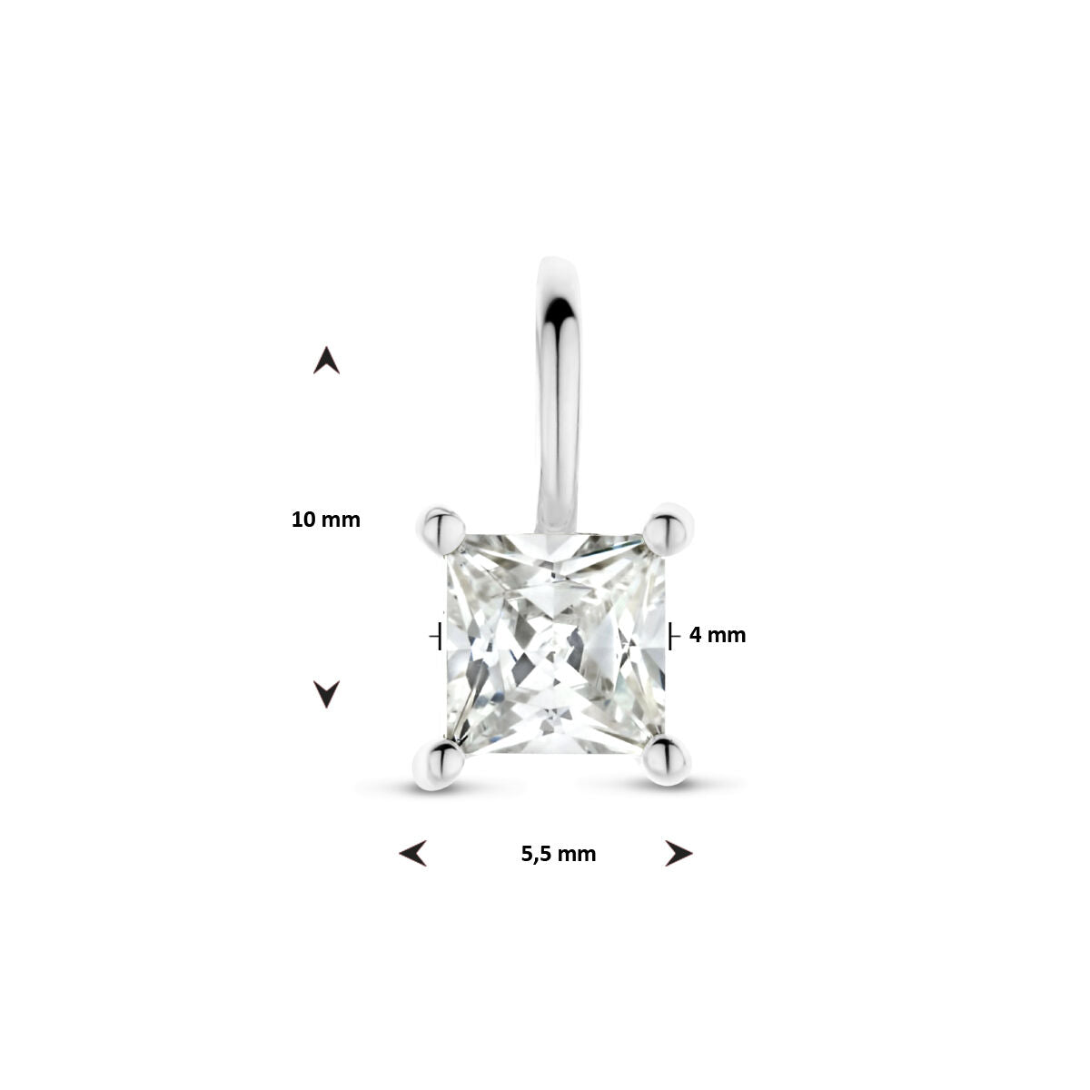 ciondolo zircone argento rodiato
