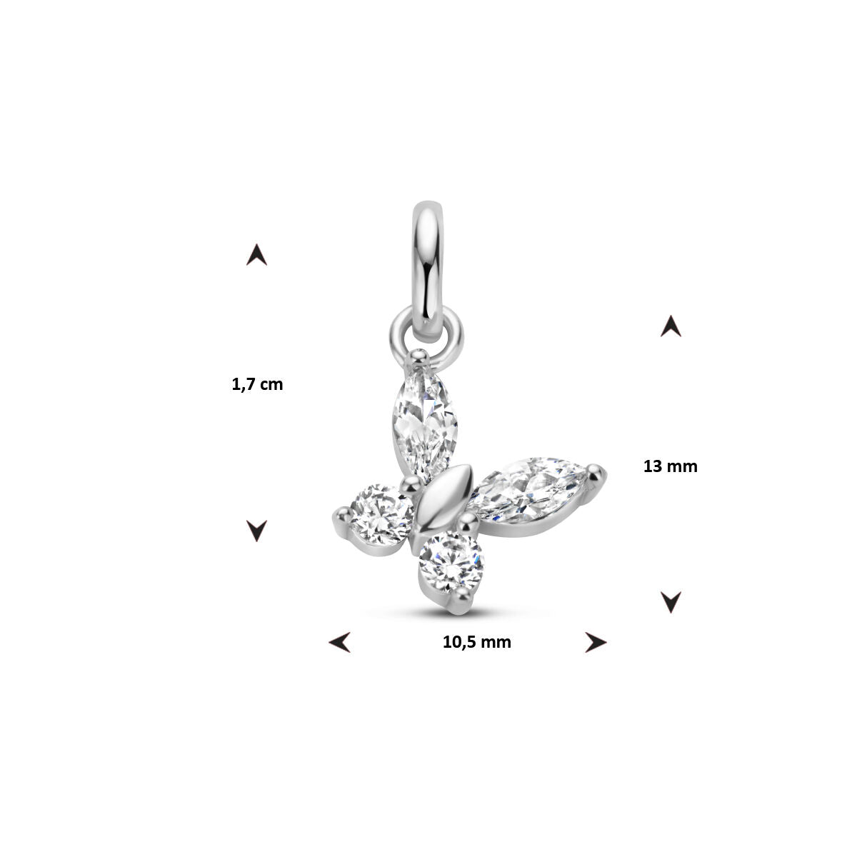 Ciondolo farfalla zirconia argento rodiato