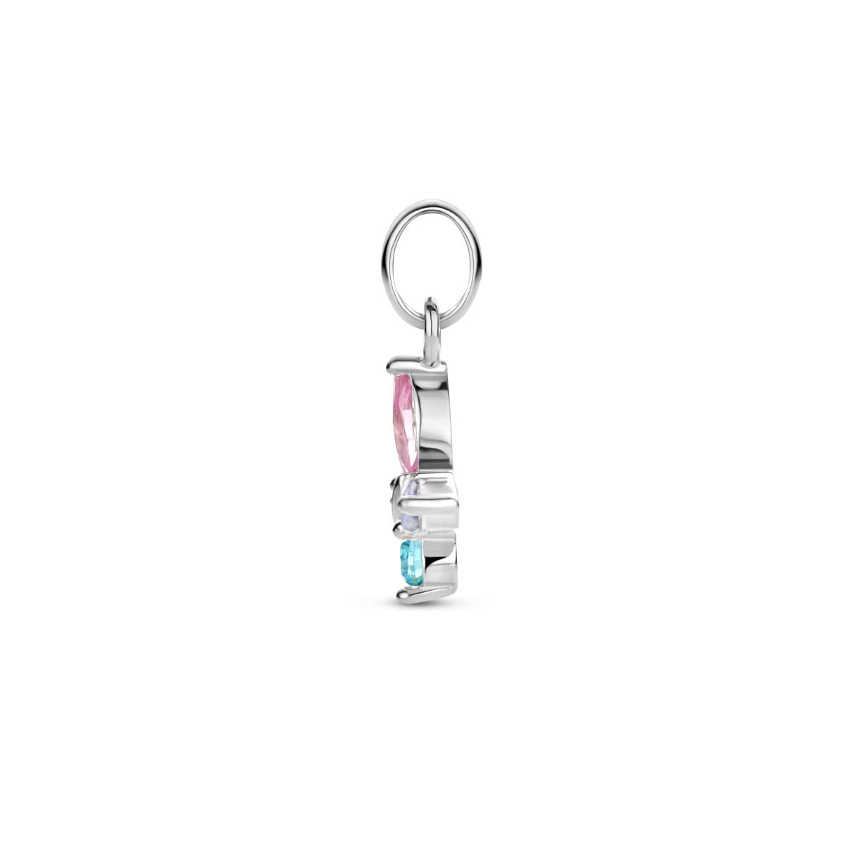 Ciondolo farfalla zirconia multicolore argento rodiato