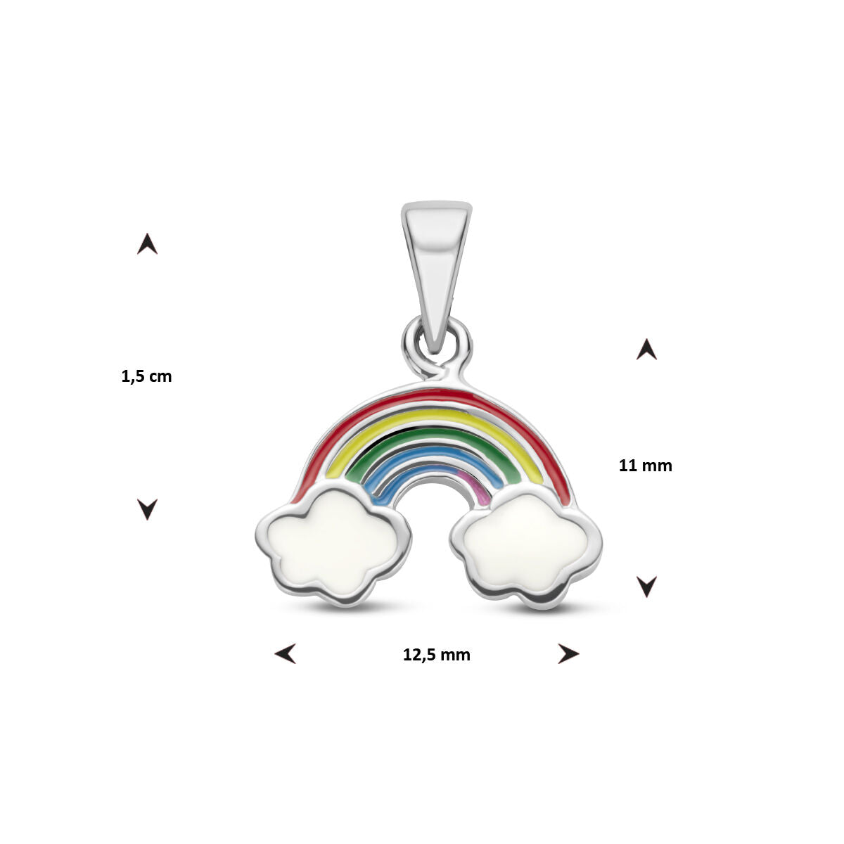 ciondolo arcobaleno argento rodiato