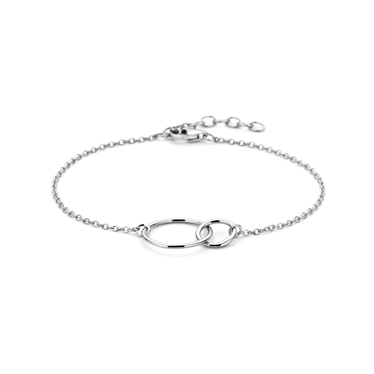 bracciale cerchietti 16 + 2,5 cm argento rodiato