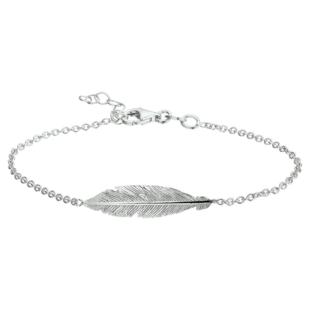 armband veer 16,5 + 2,5 cm zilver gerhodineerd