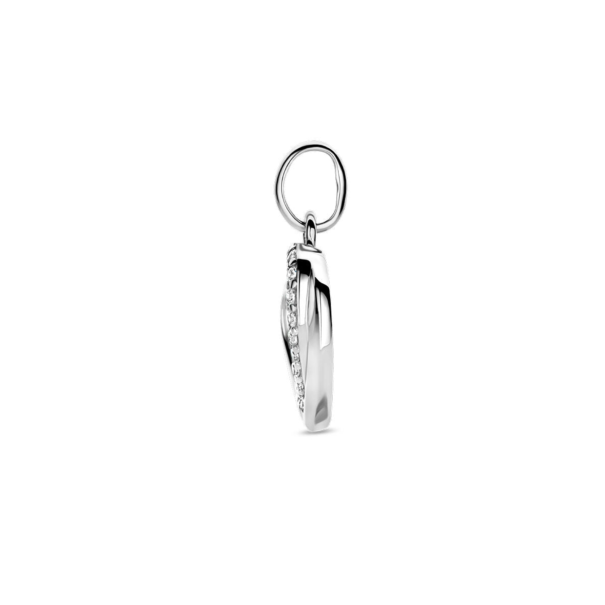 ciondolo cuore zircone argento rodiato