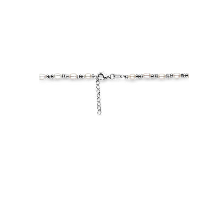 collier parels zilver gerhodineerd