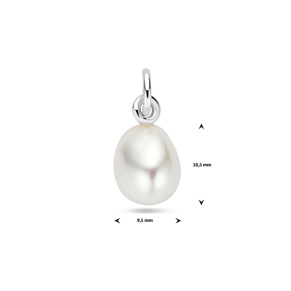 ciondolo perla argento rodiato