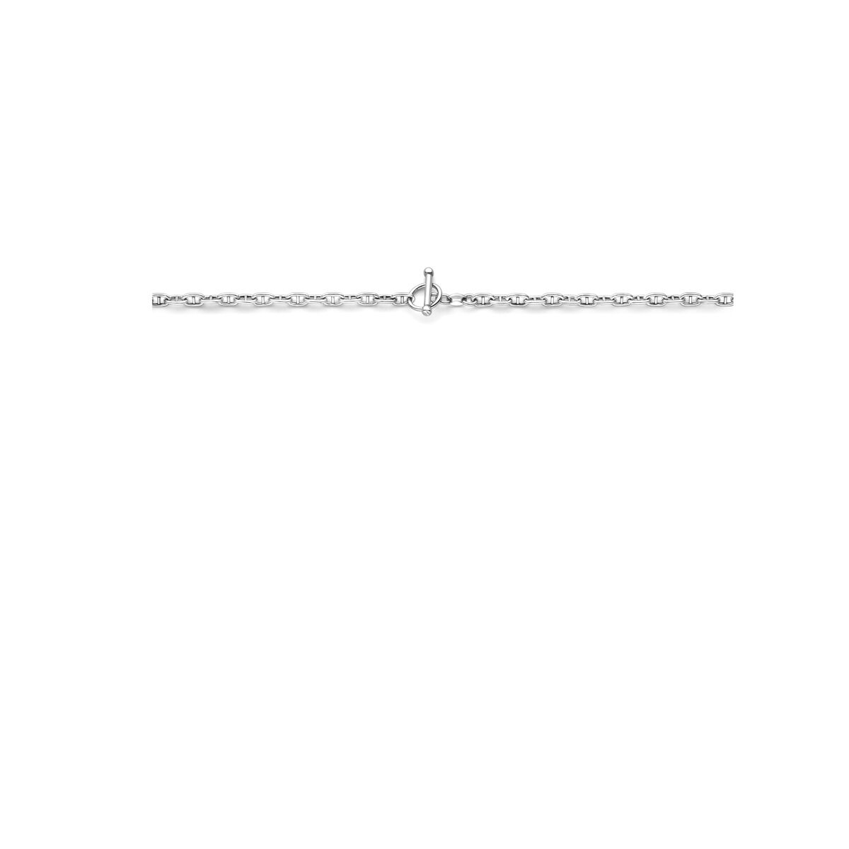 collana marina tubo tondo 3,9 mm 42 cm chiusura a scatto argento rodiato