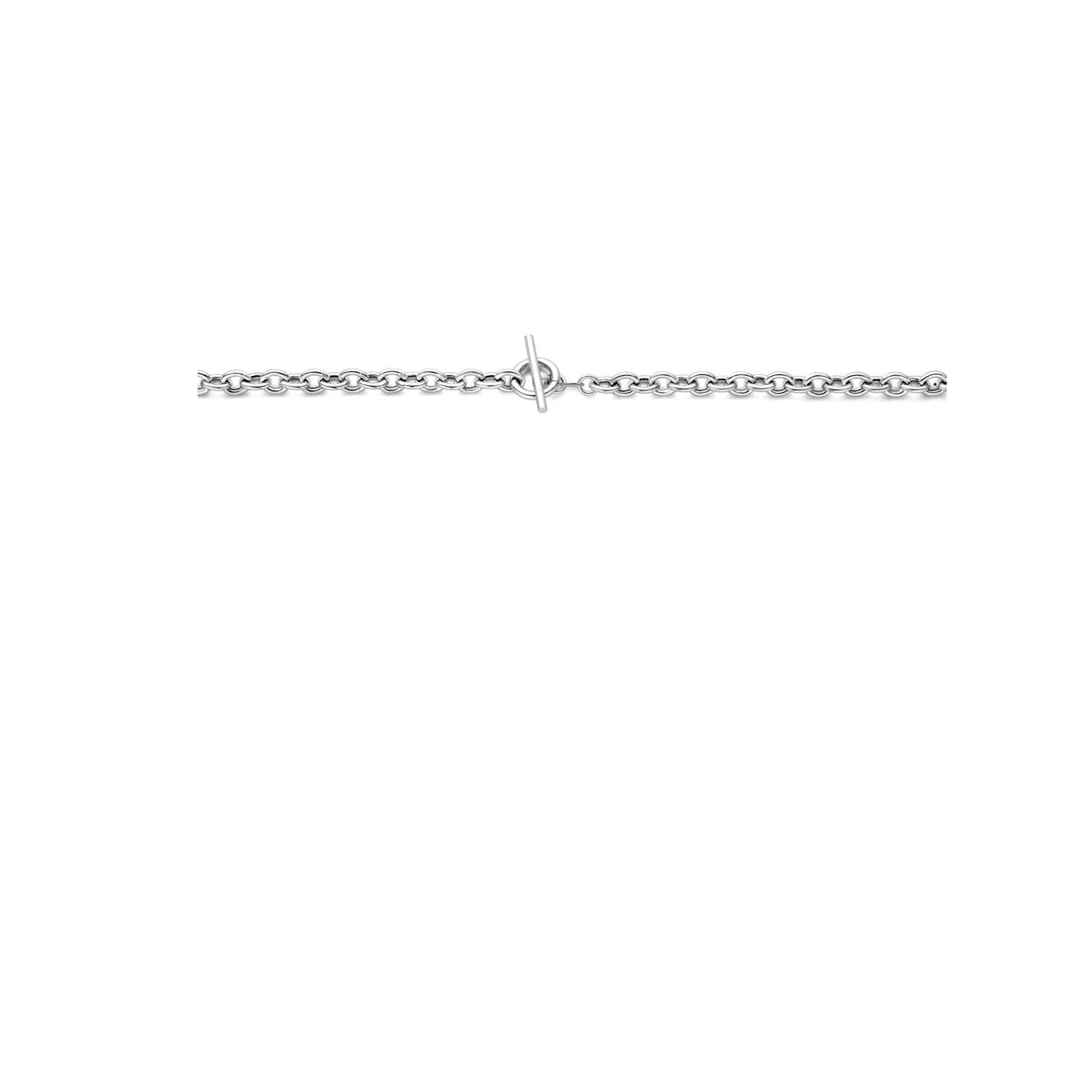 collana 6 mm 42 cm chiusura a scatto argento rodiato