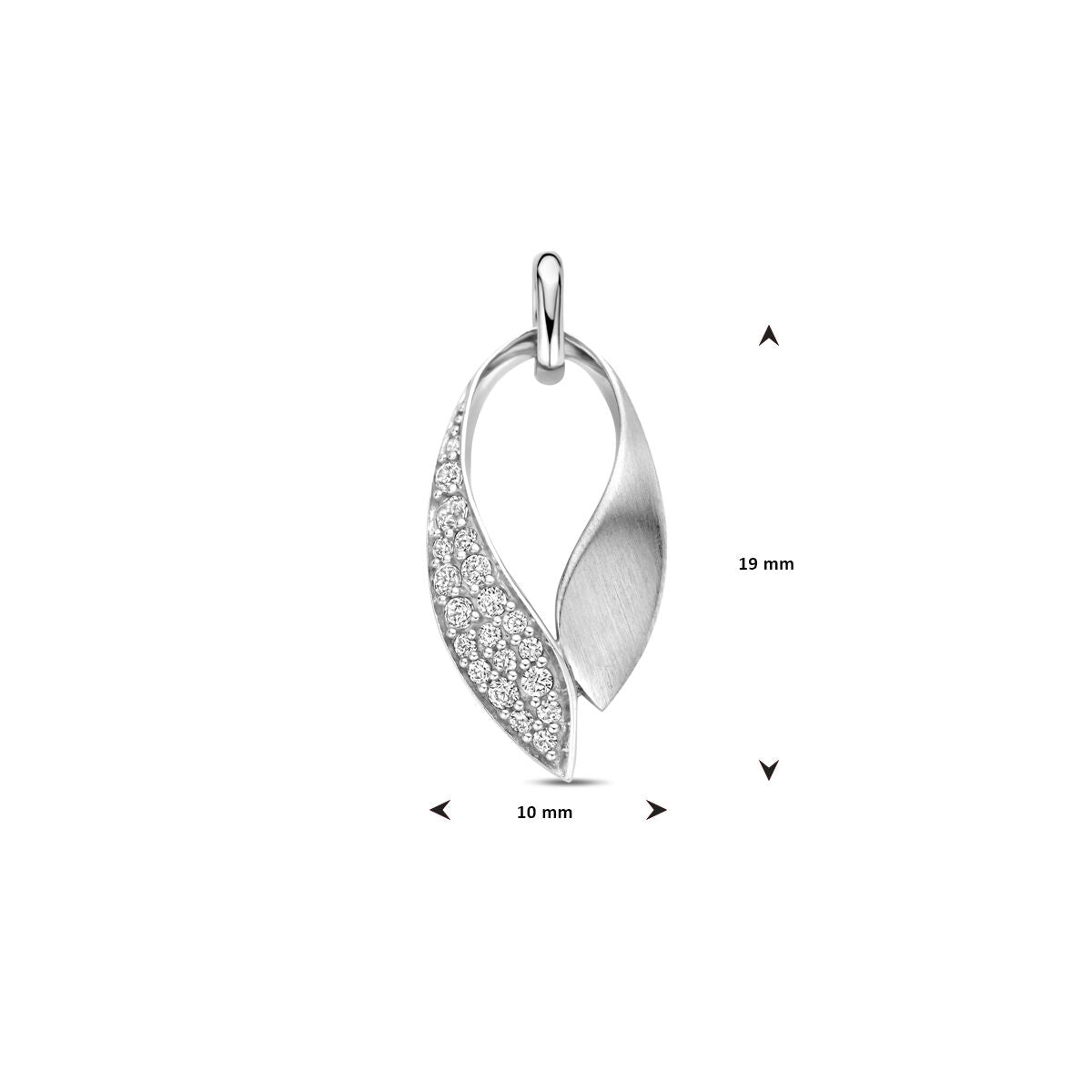 ciondolo zircone lucido/opaco 22 mm argento rodiato